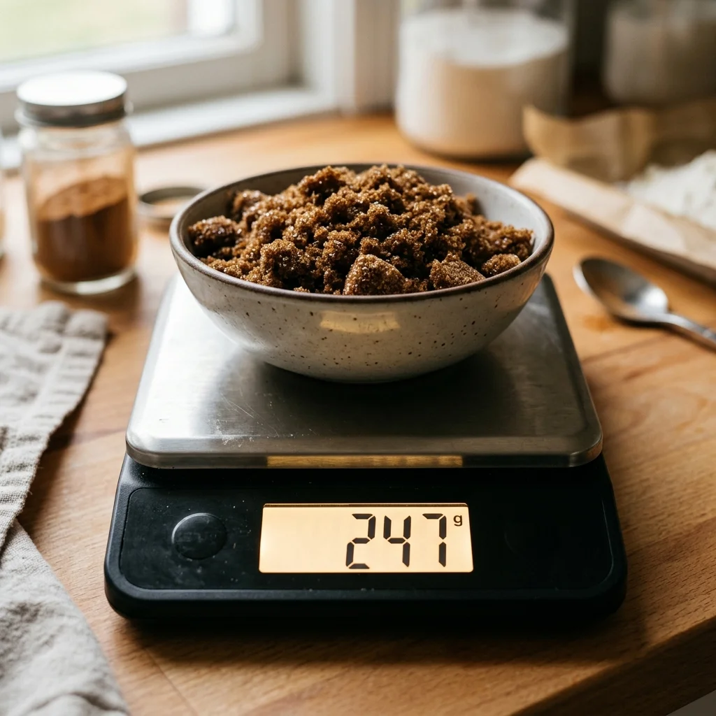 Honey sample measured by mass in grams on digital scale to avoid sticky cup mess
